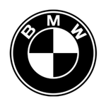 Schwarzes Logo des Unternehmens BMW.