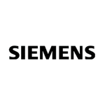 Schwarzes Logo des Unternehmens Siemens.
