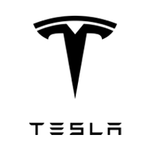 Schwarzes Logo des Unternehmens Tesla.