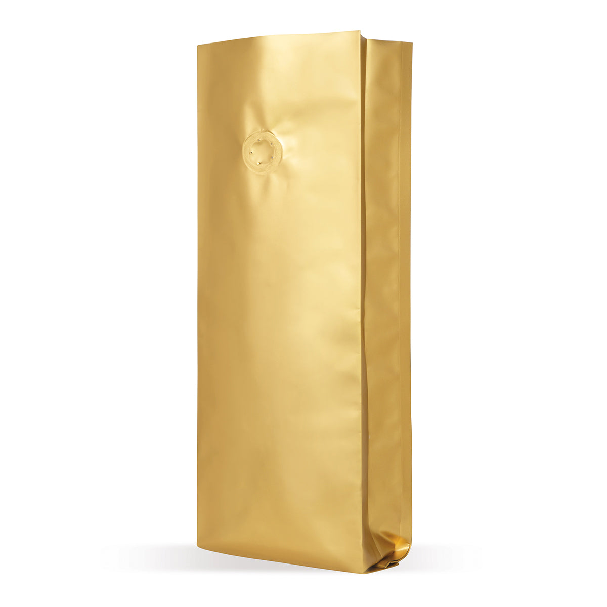 Seitenfaltenbeutel Gold mit Aromaschutzventil Detail 1