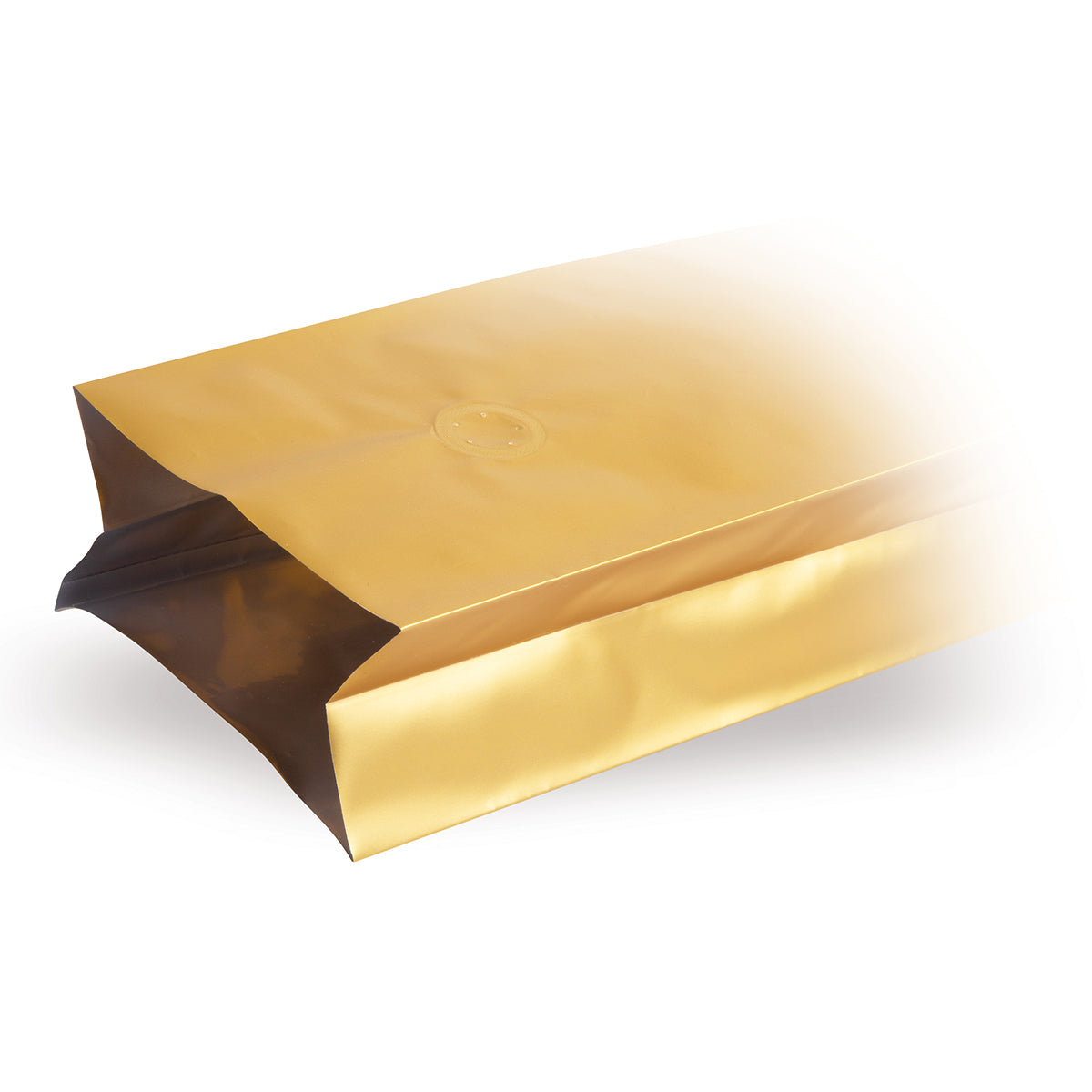 Seitenfaltenbeutel Gold mit Aromaschutzventil Detail 2
