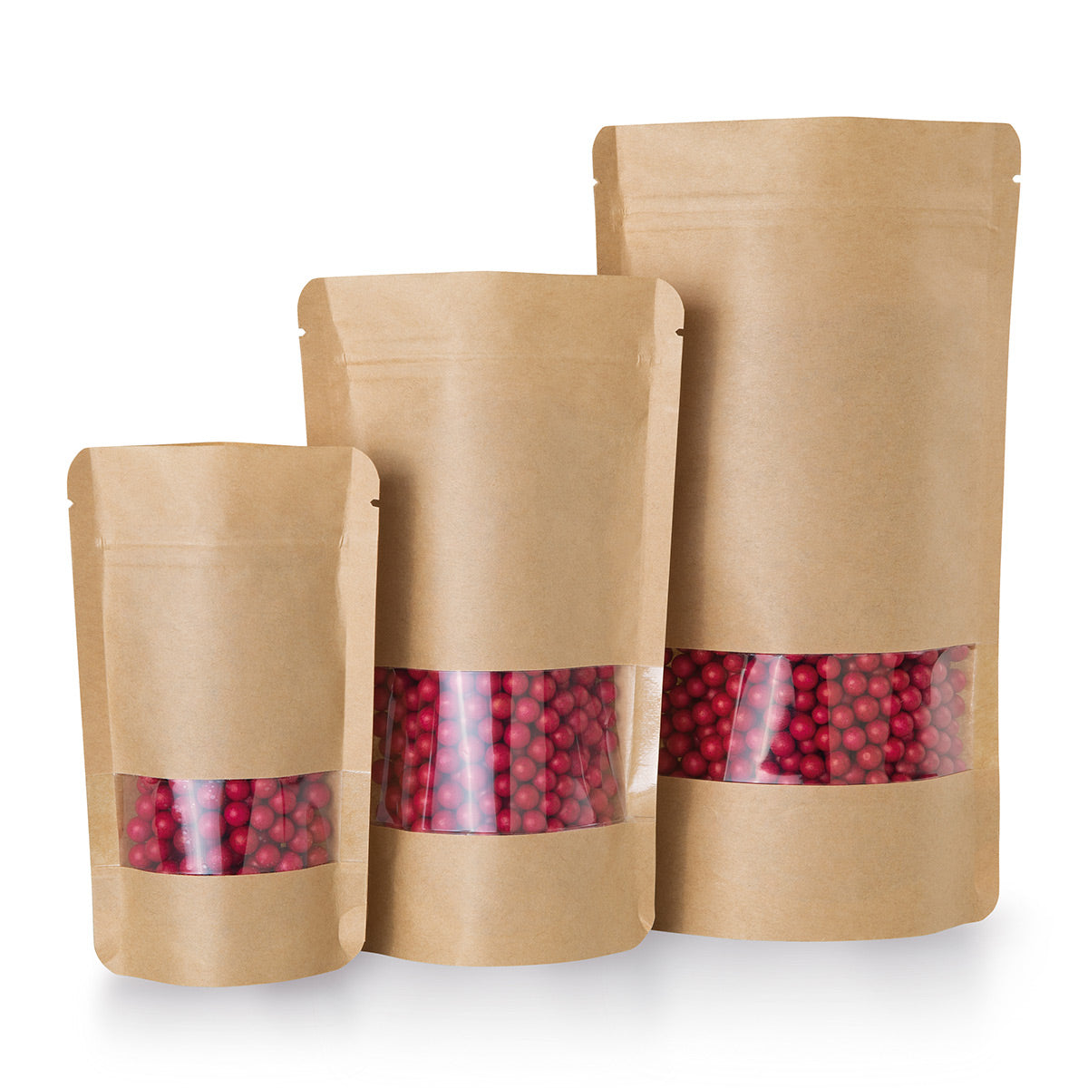 Standbodenbeutel Kraftpapier mit Sichtfenster Detail 6