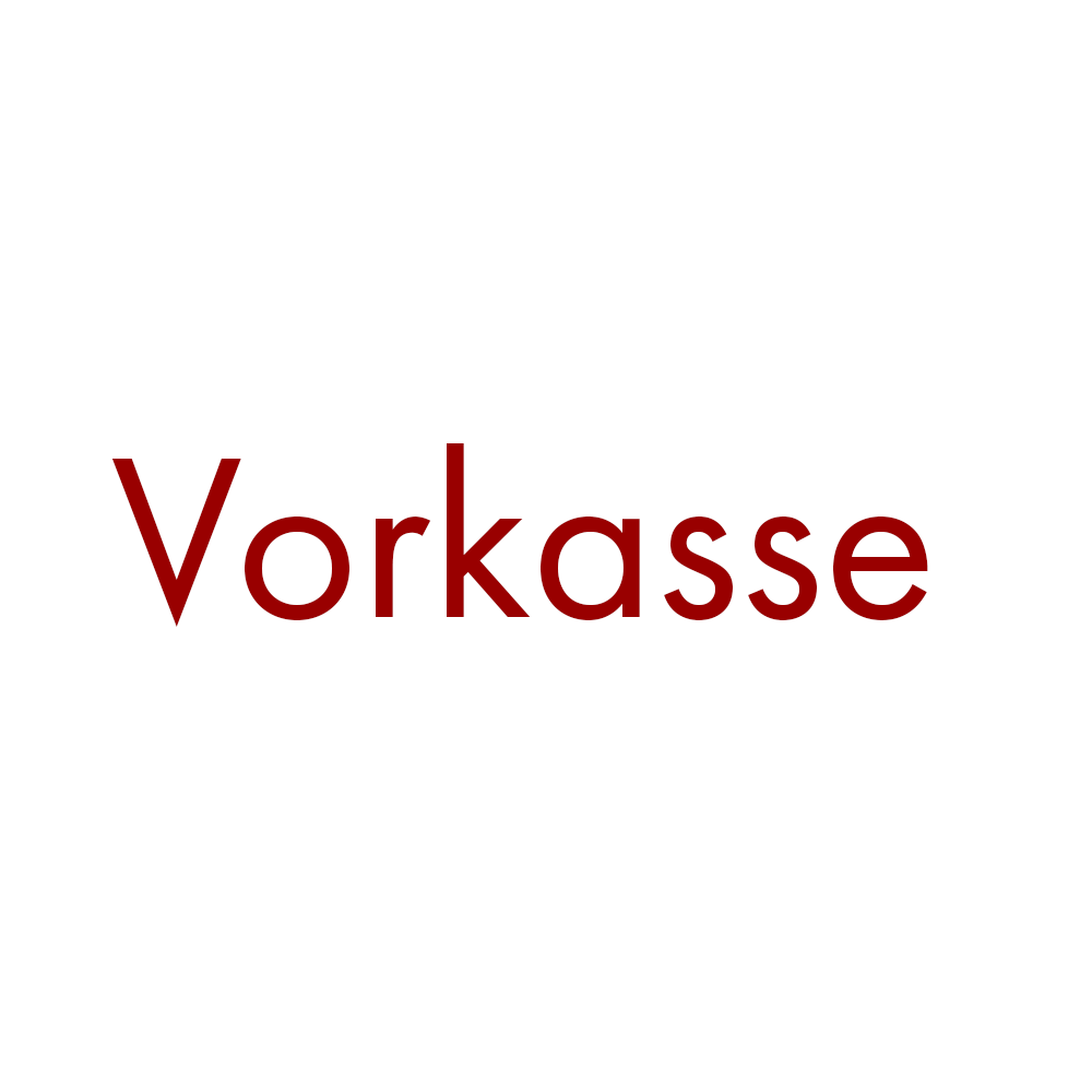 Ein Bild mit dem Schriftzug Vorkasse